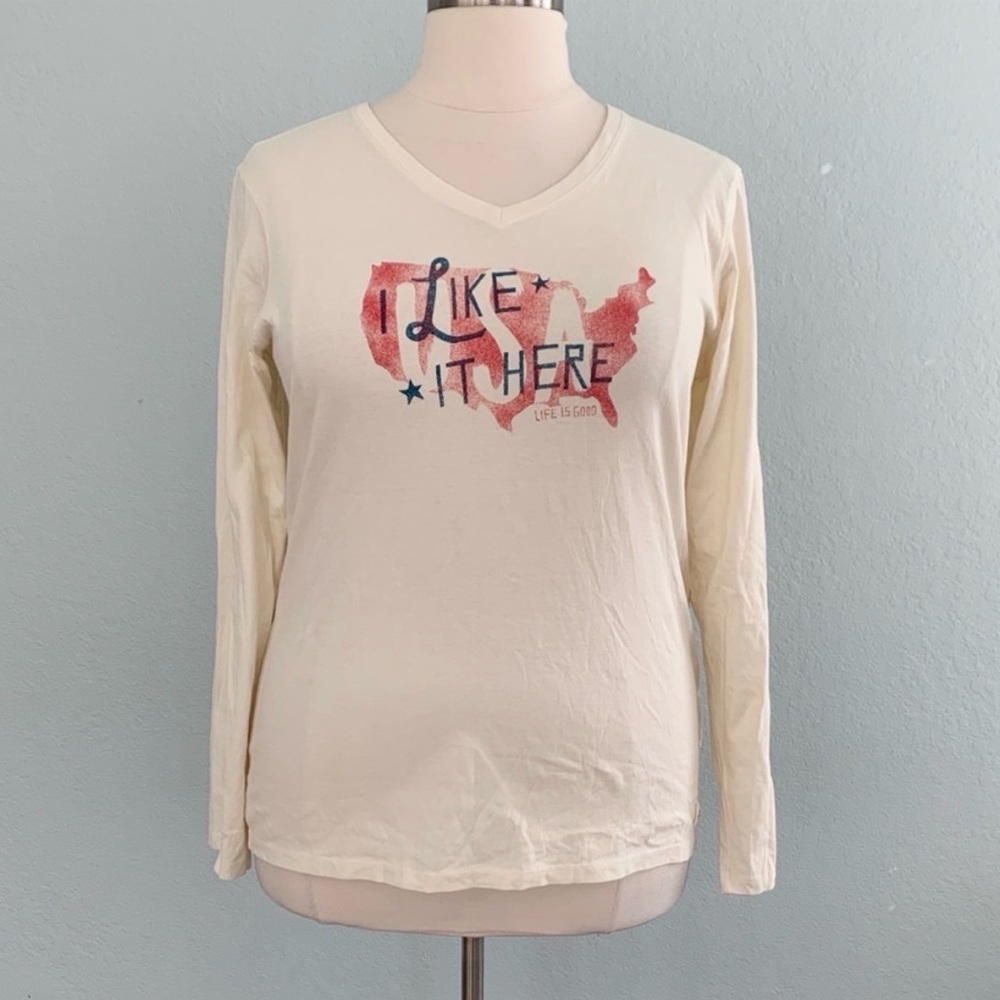 Life Is Good I Like It Here USA Tee